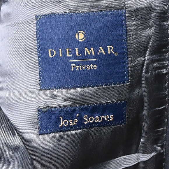 Dielmar Private 48R Gray Dormeuil Amadeus 365 Wool Mens Suit Jacket Sport Coat - Picture 4 of 12